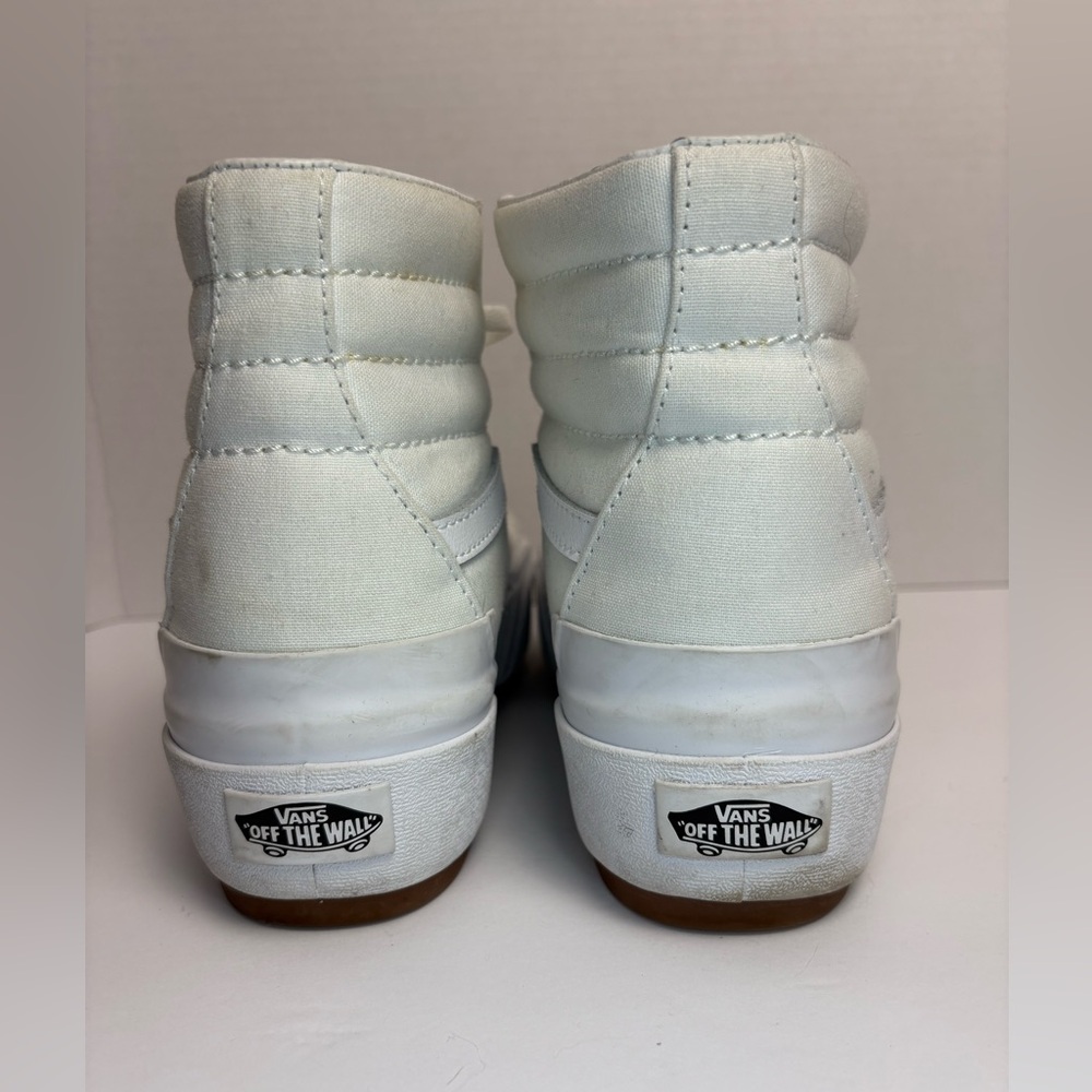 Vans Sk8-Hi Platform White Canvas High Top Sneakers Women’s 9 Men’s 7.5 - Picture 3 of 10